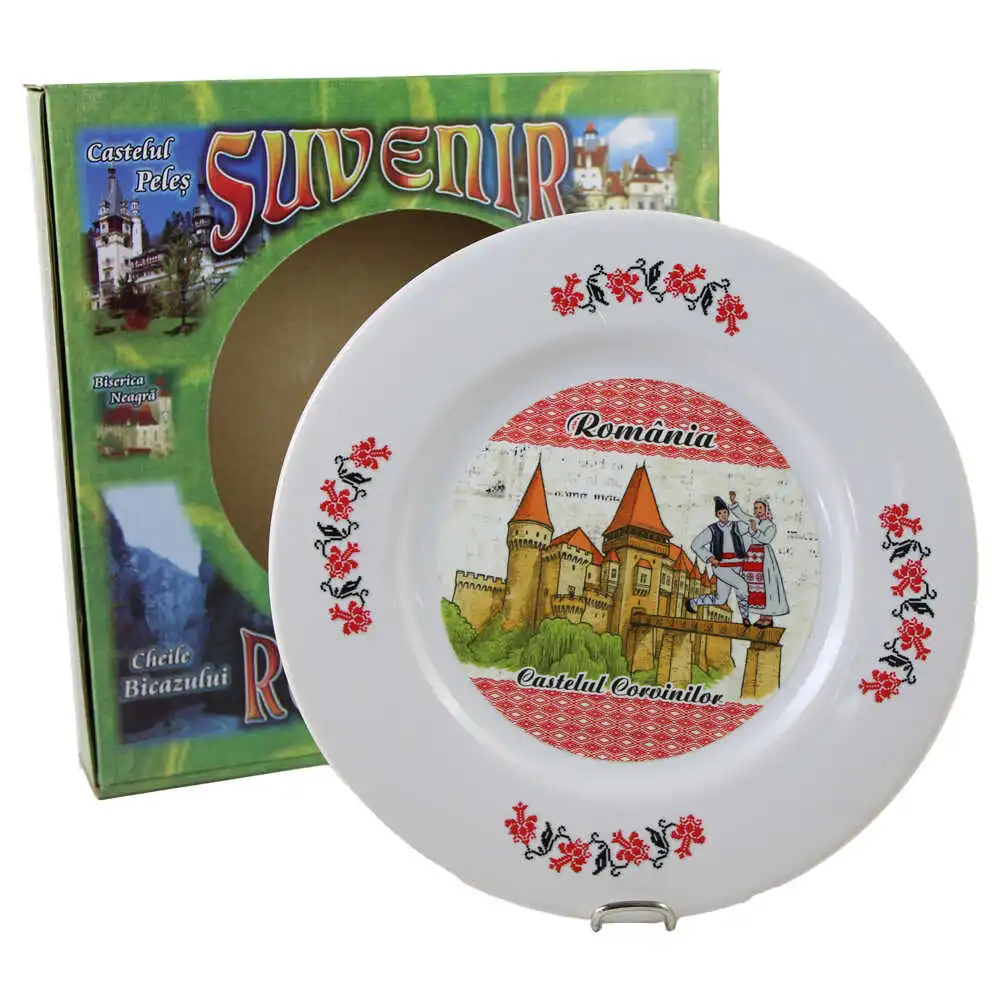 Farfurie decorativa din ceramica "Romania" 20 CM Farfurie decorativa din ceramica "Romania" 20 CM