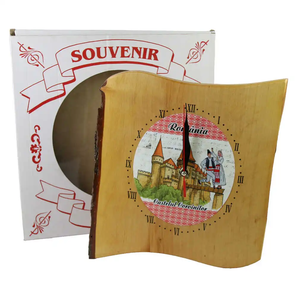 Ceas de perete din lemn Castelul Corvinilor