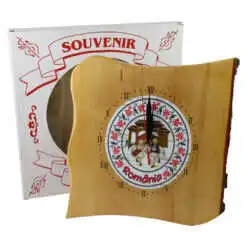 Ceas perete de lemn "Romania"