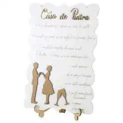 Tablou decorativ din lemn "Casa de Piatra..." 18x28 CM