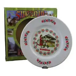 Farfurie decorativa din ceramica "Romania" 20 CM