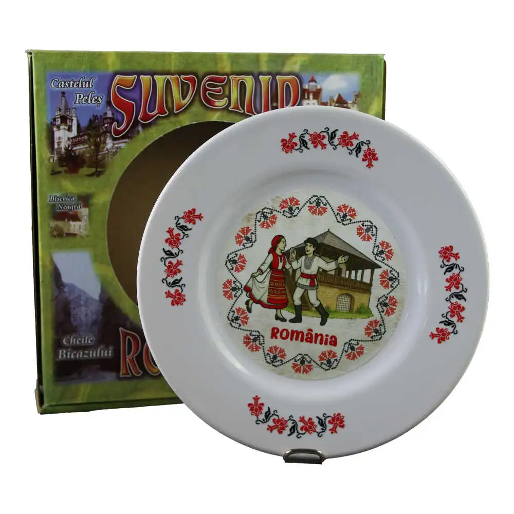 Farfurie decorativa din ceramica "Romania" 20 CM Farfurie decorativa din ceramica "Romania" 20 CM