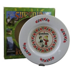 Farfurie decorativa "Romania" cu motive traditionale-tip port popular