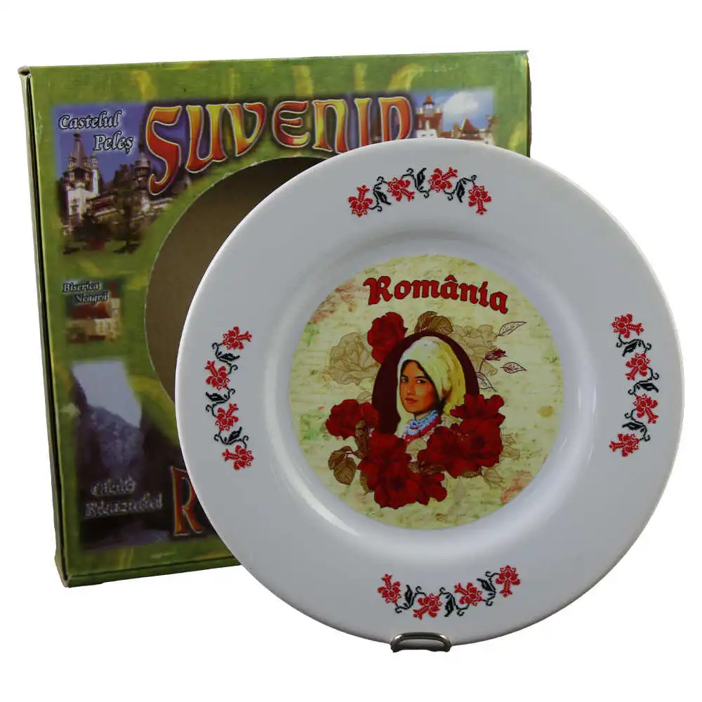 Farfurie decorativa din ceramica "Romania" 20 CM