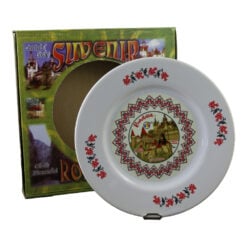 Farfurie decorativa "Romania" cu motive traditionale-tip cladiri faimoase