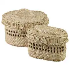 Set 2 Cutii depozitare din papura 26x20x15 CM