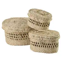 Set 3 Cutii depozitare din papura 26x20x15 CM