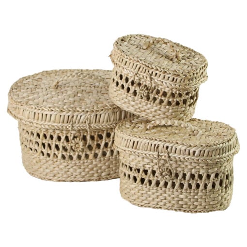 Set 3 Cutii depozitare din papura 26x20x15 CM