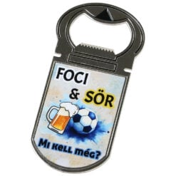 Desfacator sticle cu magnet "Foci & Sor. Mi kell meg?..."