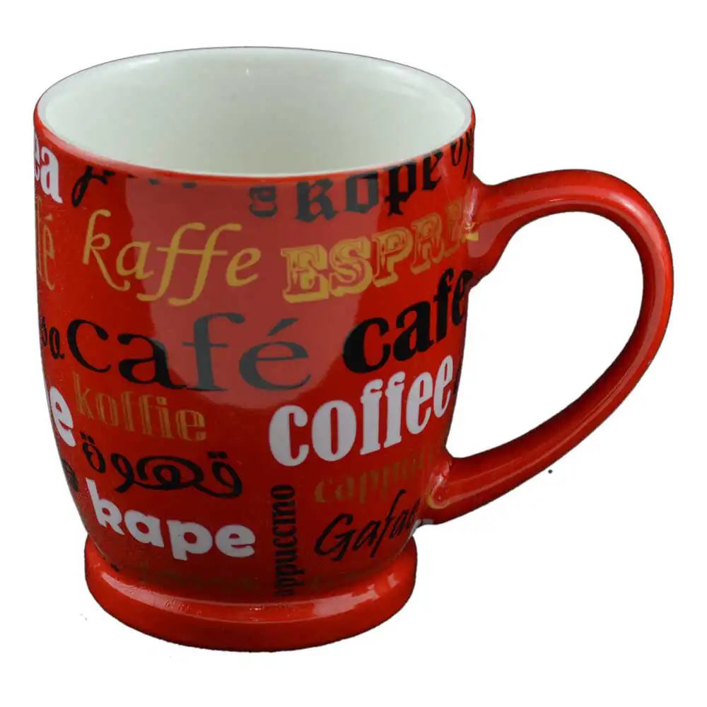 Cana realizata din ceramica - Design Coffee - Rosu - Diferite modele (Tip 2) Cana realizata din ceramica - Design Coffee - Rosu - Diferite modele (Tip 2)