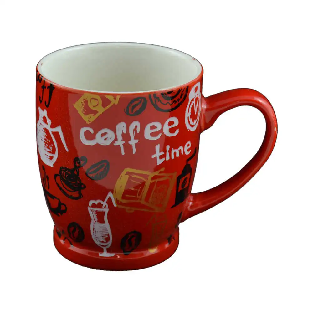 Cana realizata din ceramica - Design Coffee - Rosu - Diferite modele (Tip 2) Cana realizata din ceramica - Design Coffee - Rosu - Diferite modele (Tip 2)