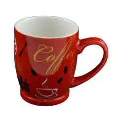 Cana realizata din ceramica - Design Coffee - Rosu - Diferite modele (Tip 2)