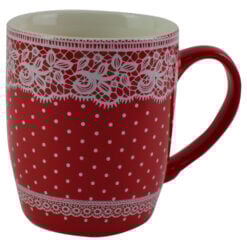 Cana realizata din ceramica - Design cu buline si dantela - Diverse modele
