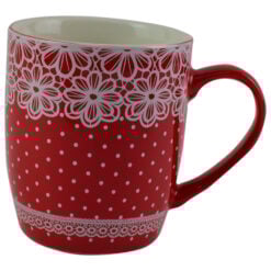 Cana realizata din ceramica - Design cu buline si dantela - Diverse modele