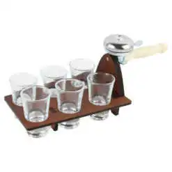 Suport lemn cu 6 pahare tarie