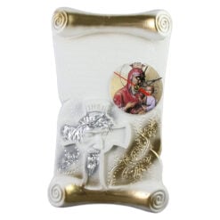 Placheta din ipsos cu ceas "Binecuvantarea Casei" 20x34 CM