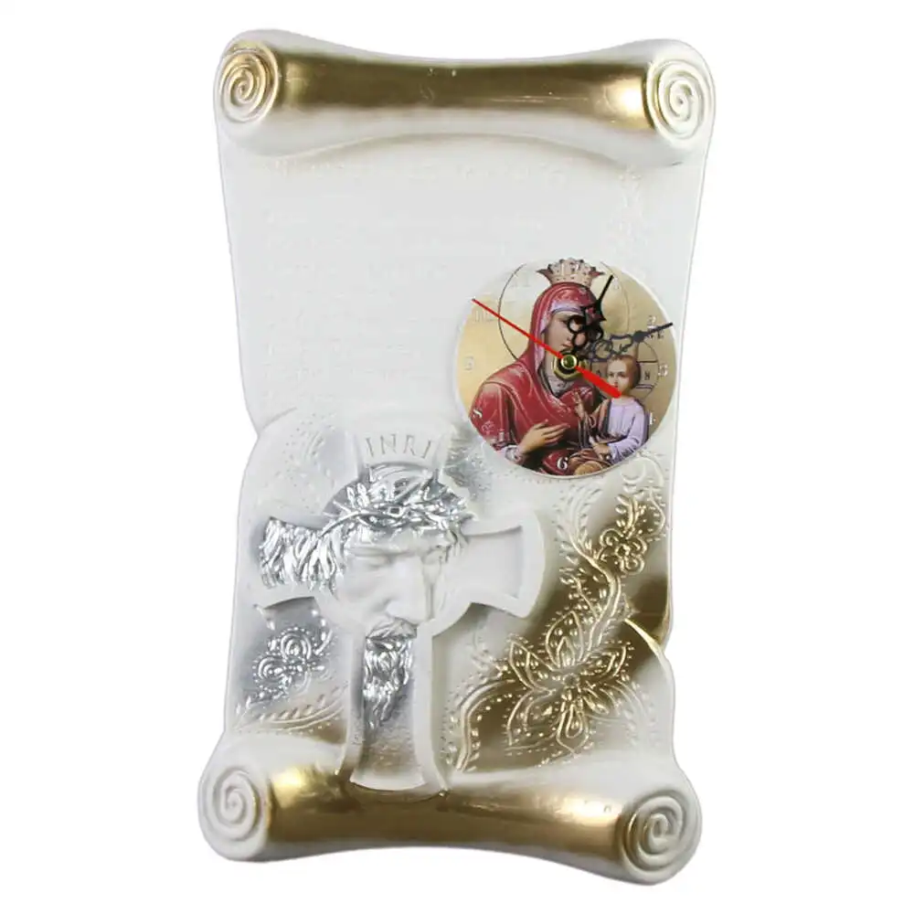 Placheta din ipsos cu ceas "Binecuvantarea Casei" 20x34 CM Placheta din ipsos cu ceas "Binecuvantarea Casei" 20x34 CM