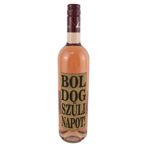 Vin rose 0.75 ml cu eticheta din pluta "Boldog szulinapot"