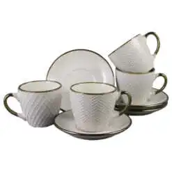Set 4 cesti din portelan cu farfurii