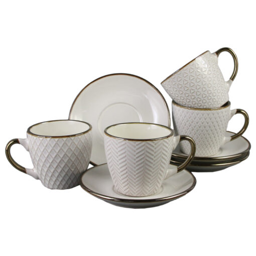 Set 4 cesti din portelan cu farfurii
