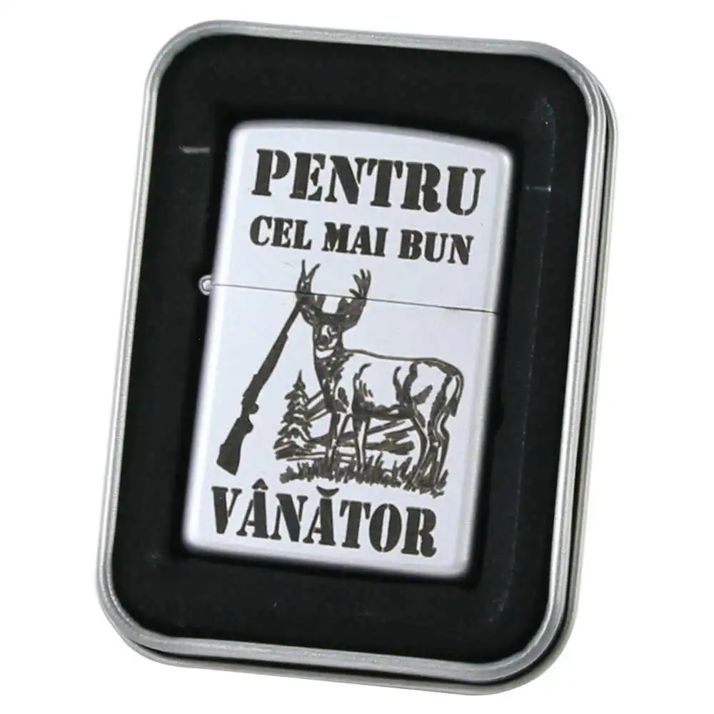 Bricheta metalica "Pentru cel mai bun Vanator" Bricheta metalica "Pentru cel mai bun Vanator"