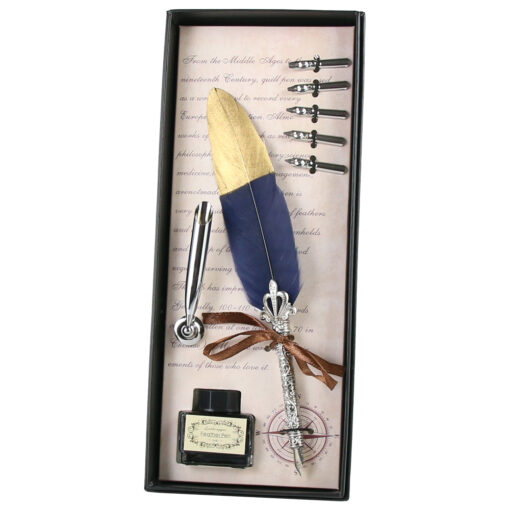 Set Pana de scris Vintage Gold - 8 piese
