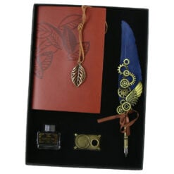 Set Pana de scris cu agenda Vintage - 4 piese
