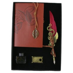 Set Pana de scris cu agenda Vintage - 4 piese