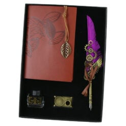 Set Pana de scris cu agenda Vintage - 4 piese