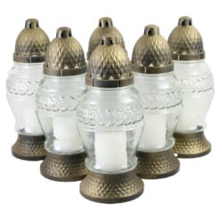 Set 6 candela din sticla cu capac 25 CM