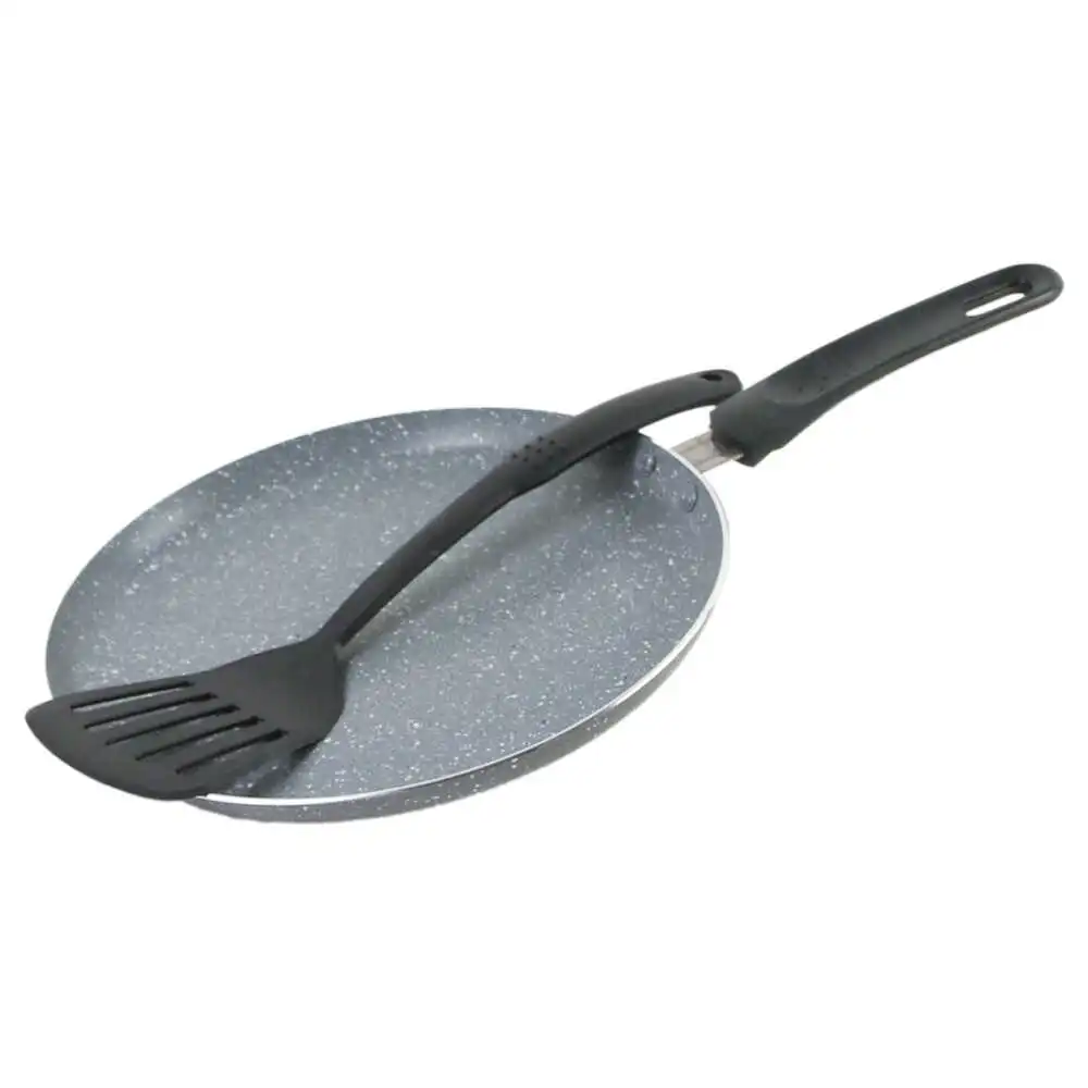 Tigaie din aluminiu marmorat cu spatula Tigaie din aluminiu marmorat cu spatula