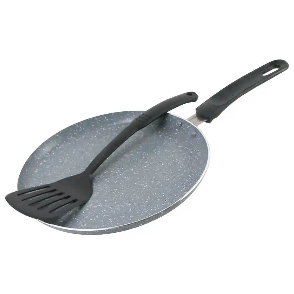 Tigaie din aluminiu marmorat cu spatula Tigaie din aluminiu marmorat cu spatula