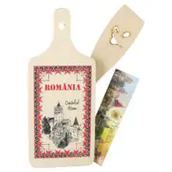 Set ustensile bucatarie cu magnet frigider "Romania/Castelul Bran"