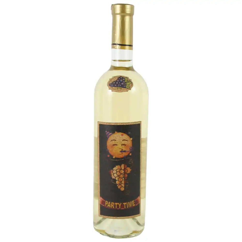 Vin alb 750 ml "Party Time" cu eticheta din pluta Vin alb 750 ml "Party Time" cu eticheta din pluta
