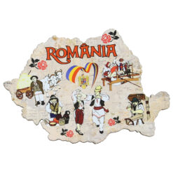 Magnet frigider din lemn "Romania" 9x6 CM