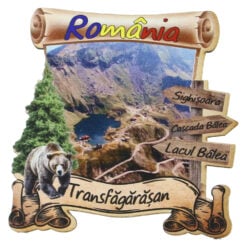 Magnet frigider din lemn "Transfagarasan" 8x8 CM