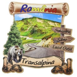 Magnet frigider din lemn "Transalpina" 8x8 CM