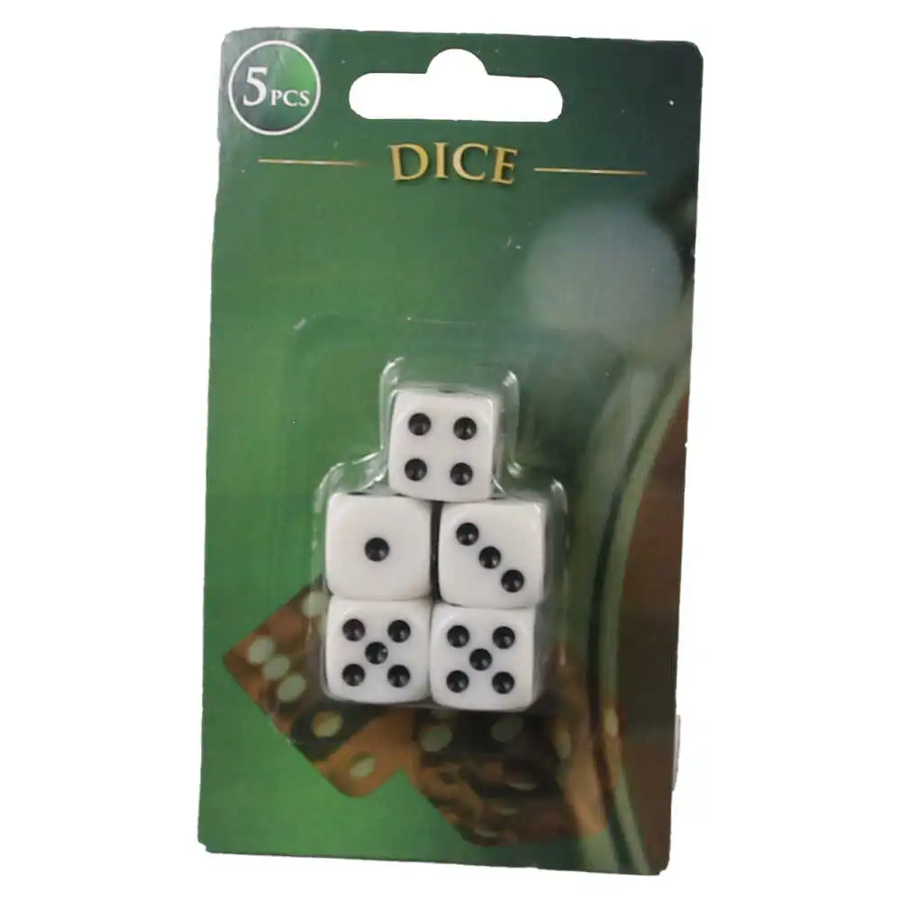 Set 5 de zaruri din plastic 1.5 CM Set 5 de zaruri din plastic 1.5 CM