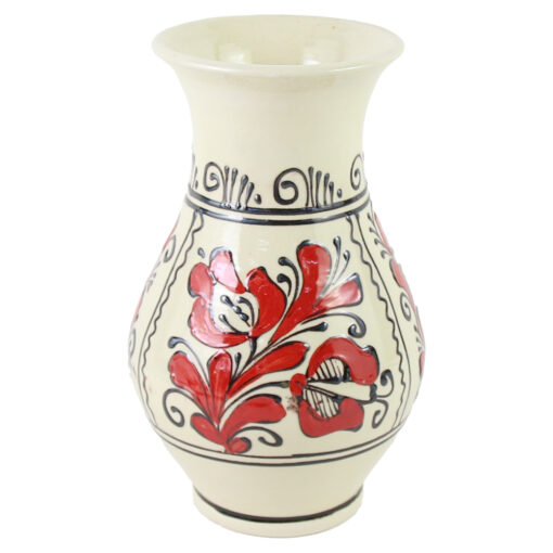 Vaza ceramica de Corund pictat cu motive traditionale