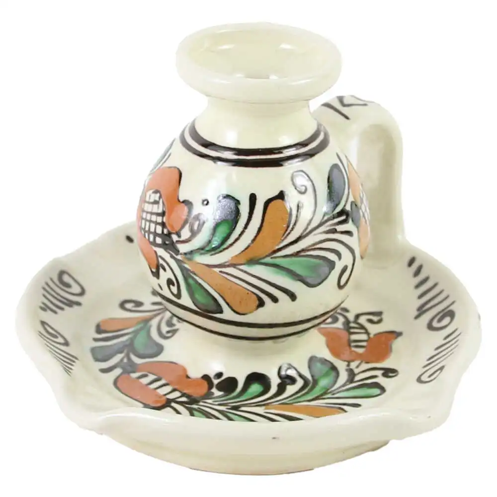 Sfesnic din ceramica de Corund cu motive traditionale Sfesnic din ceramica de Corund cu motive traditionale