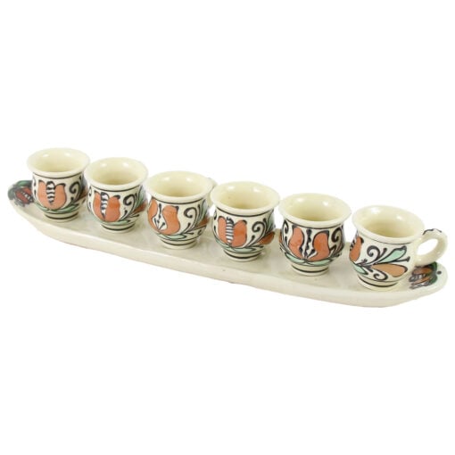 Set 6 cesti de tuica cu tava