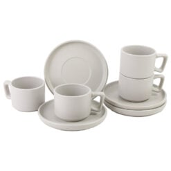 Set 4 cesti espresso cu farfurii