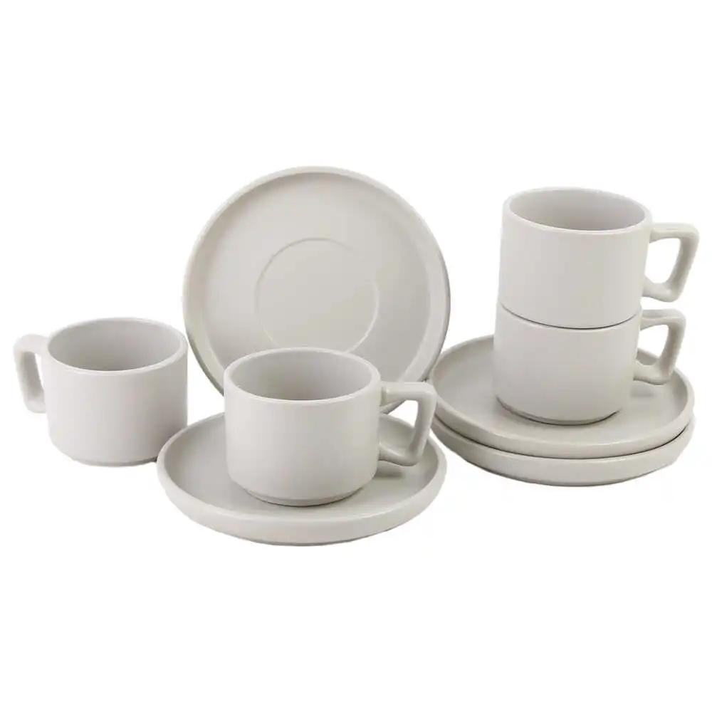 Set 4 cesti espresso cu farfurii