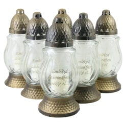 Set 6 candela din sticla cu capac 25 CM