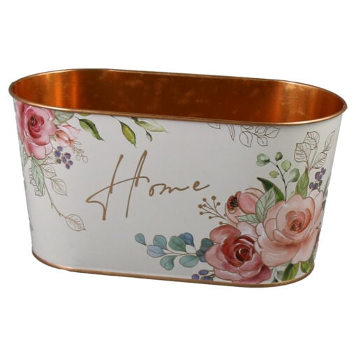 Ghiveci oval din metal 23x12 CM