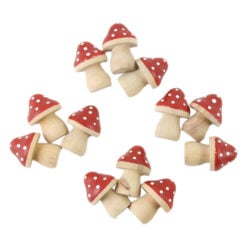 Set 12 ciuperci decorative din lemn