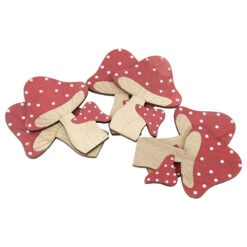 Set 6 ciuperci decorative din lemn