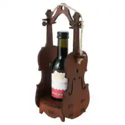 Suport din lemn Vioara cu o sticla de vin