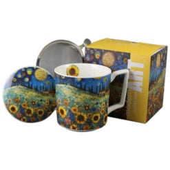 Cana portelan cu infuzor metalic si capac 450 ml