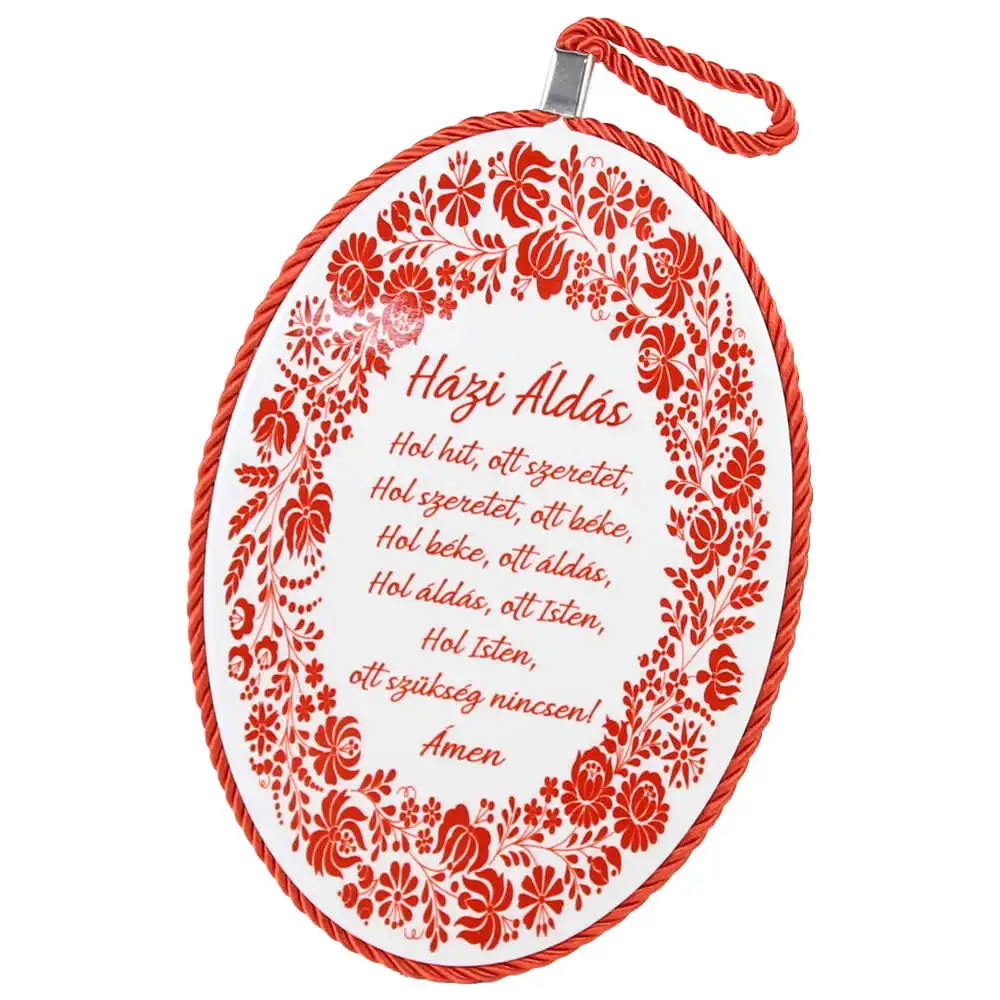 Decor de perete oval din ceramica "Hazi Aldas" 14 x 20 cm Decor de perete oval din ceramica "Hazi Aldas" 14 x 20 cm